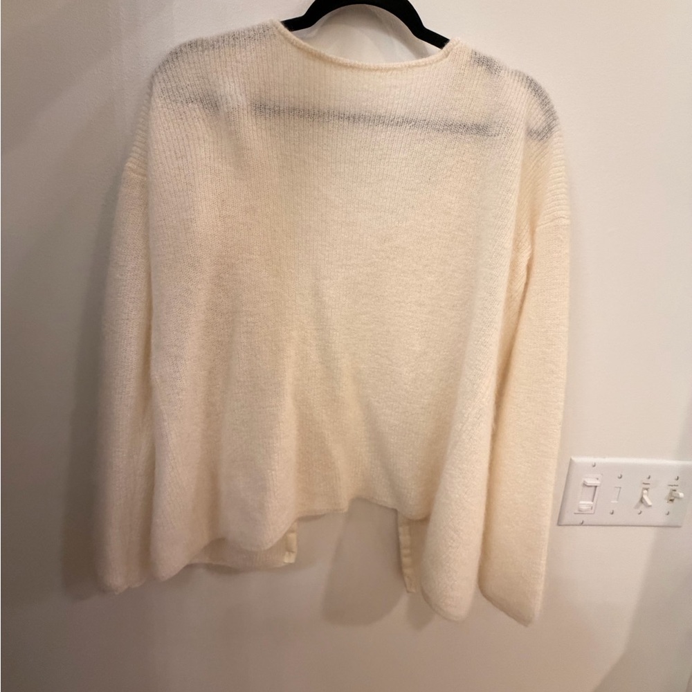 Sezane Gaspard Cardigan Elegant Cream Women's Sweater - Picture 4 of 8